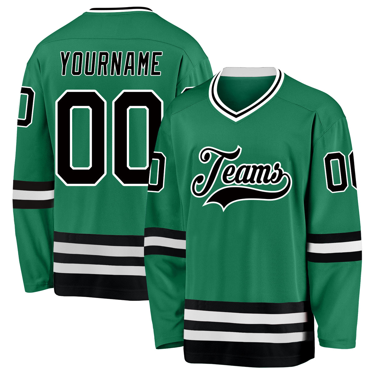 Cheap Custom Black Kelly Green White-Red Hockey Jersey Free Shipping –  CustomJerseysPro