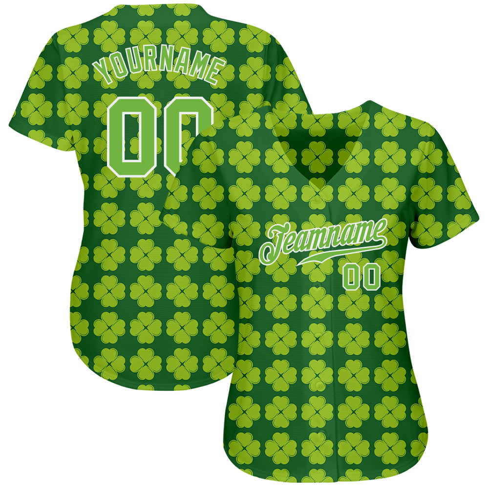 Custom Kelly Green Yellow-Green Graffiti Pattern Authentic Baseball Jersey