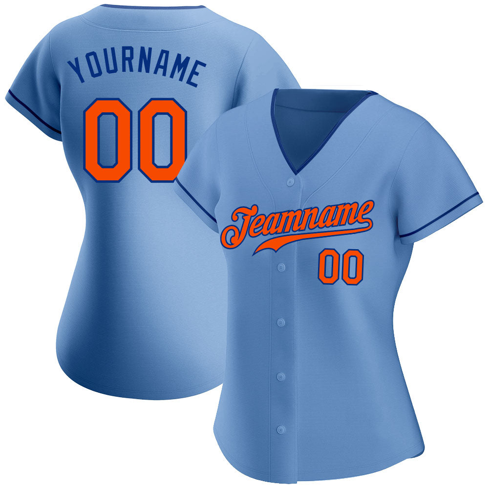 Cheap Custom Light Blue Orange-Royal Authentic Baseball Jersey Free  Shipping – CustomJerseysPro