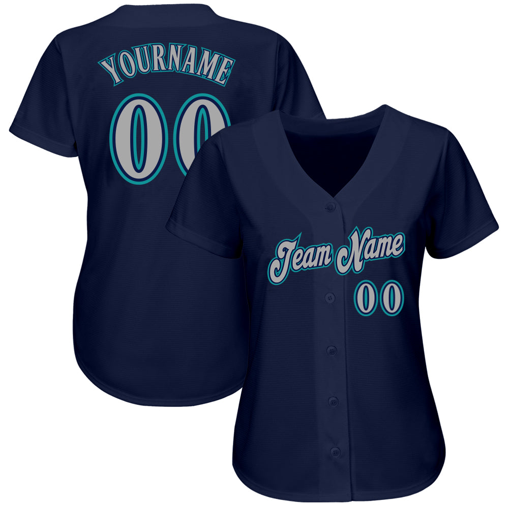 Sale Build Navy Baseball Authentic Aqua Jersey Gray – CustomJerseysPro