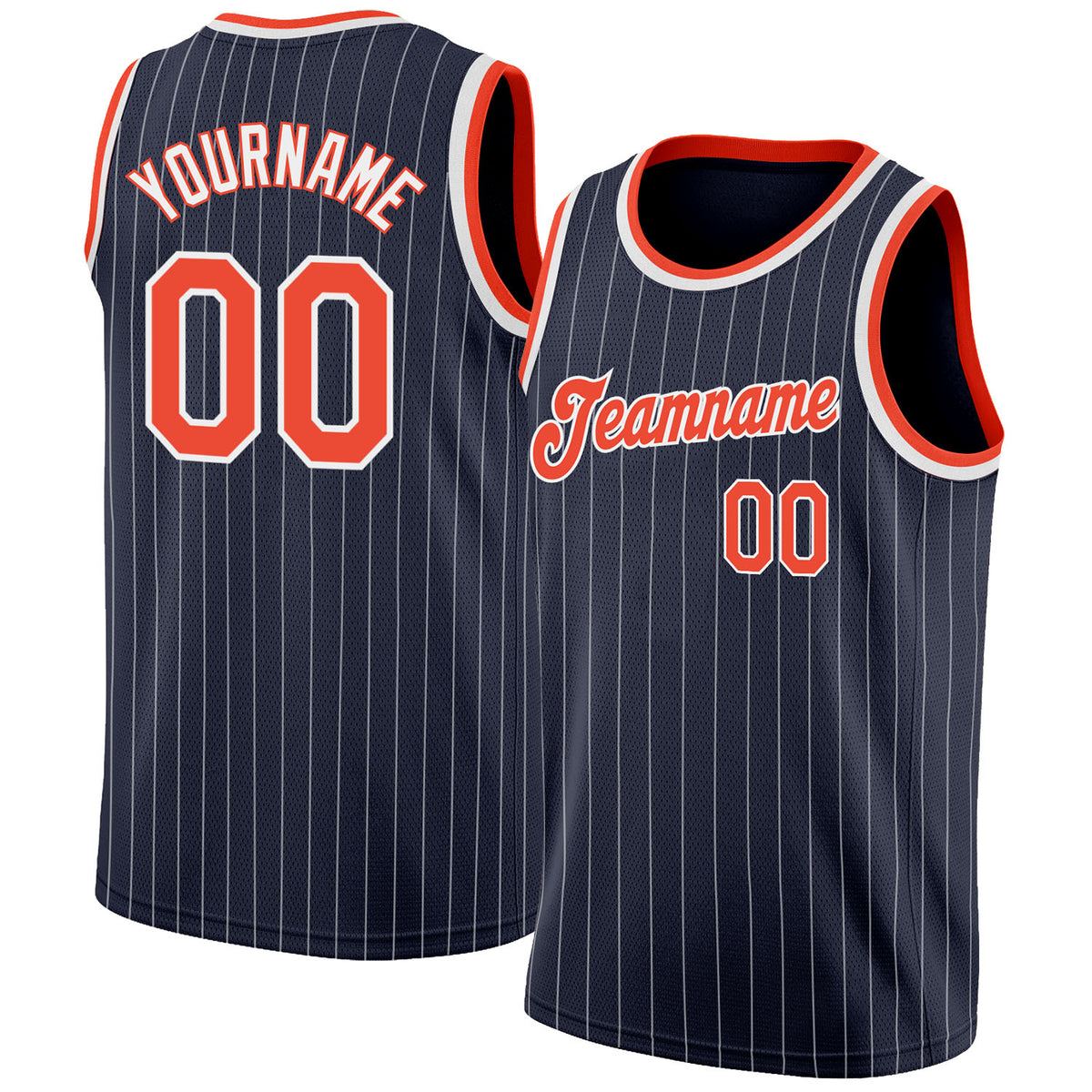 Sale Build Navy Basketball Orange Rib-Knit Jersey Blue – CustomJerseysPro