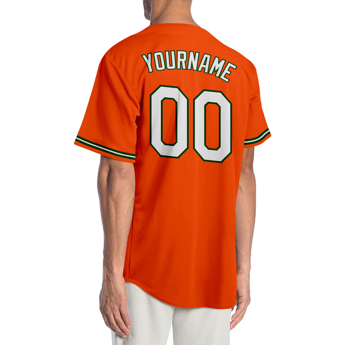 Cheap Custom Orange Green-White Authentic Baseball Jersey Free