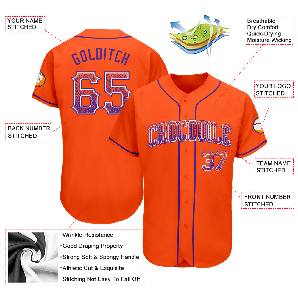 Custom Orange Purple-White Authentic Drift Fashion Baseball Jersey Discount