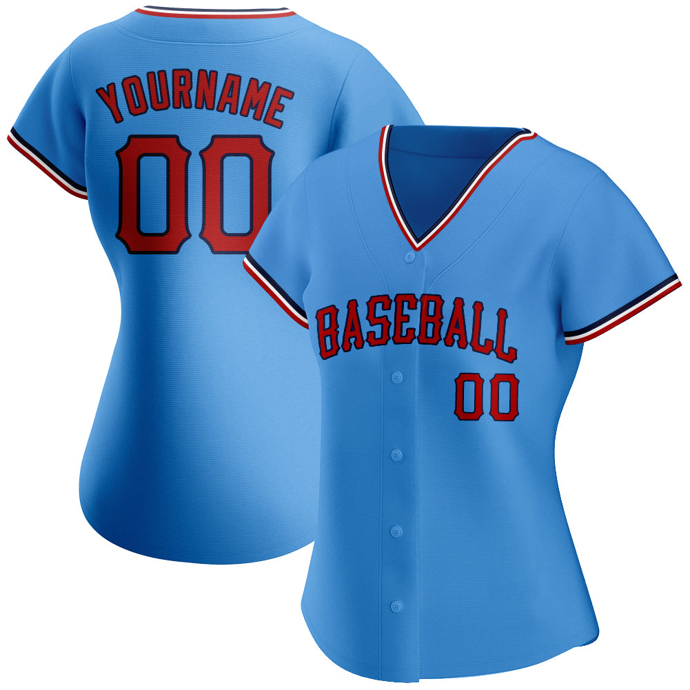 Cheap Custom Powder Blue Red-Navy Authentic Baseball Jersey Free Shipping –  CustomJerseysPro