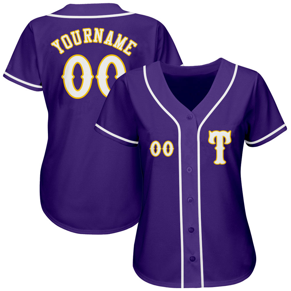 Sale Build Gold Baseball Authentic Purple Jersey White – CustomJerseysPro