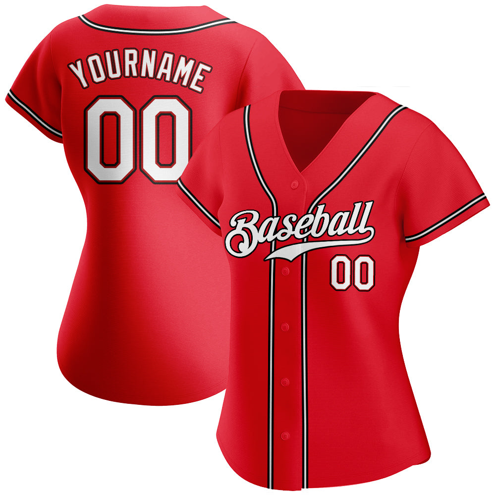 Sale Build Red Baseball Authentic Black Split Fashion Jersey White –  CustomJerseysPro