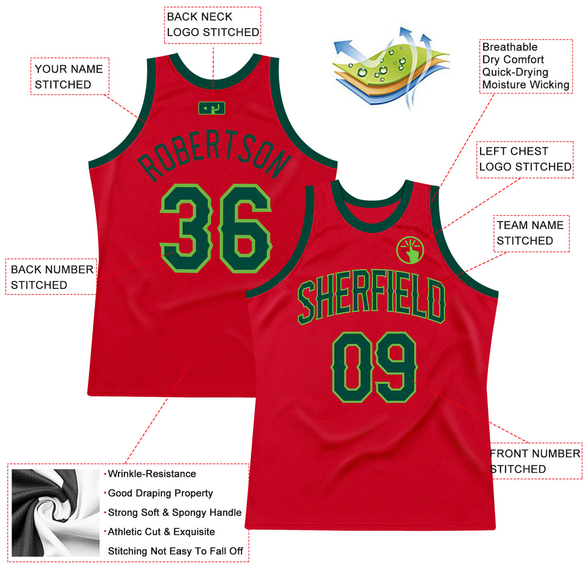 Sale Build Royal Basketball Cream Rib-Knit Jersey Hunter Green –  CustomJerseysPro