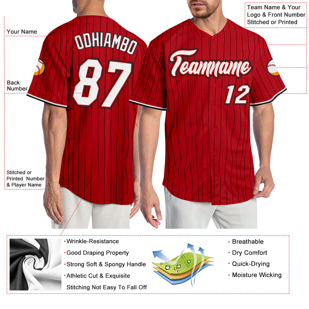 Jersey short sleeve Pinstripe PRO Red