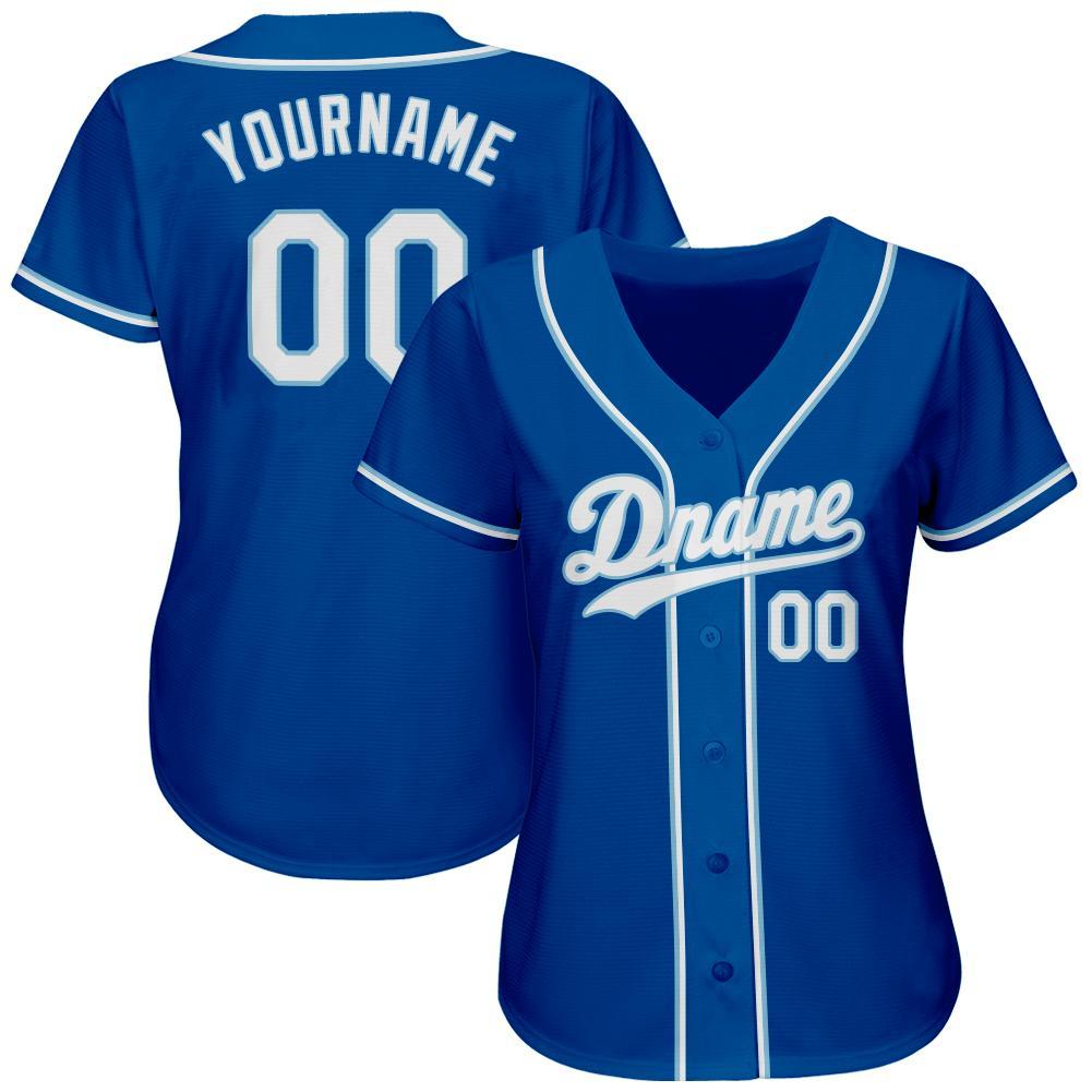 Custom Royal White-Light Blue Authentic Baseball Jersey – CustomJerseysPro