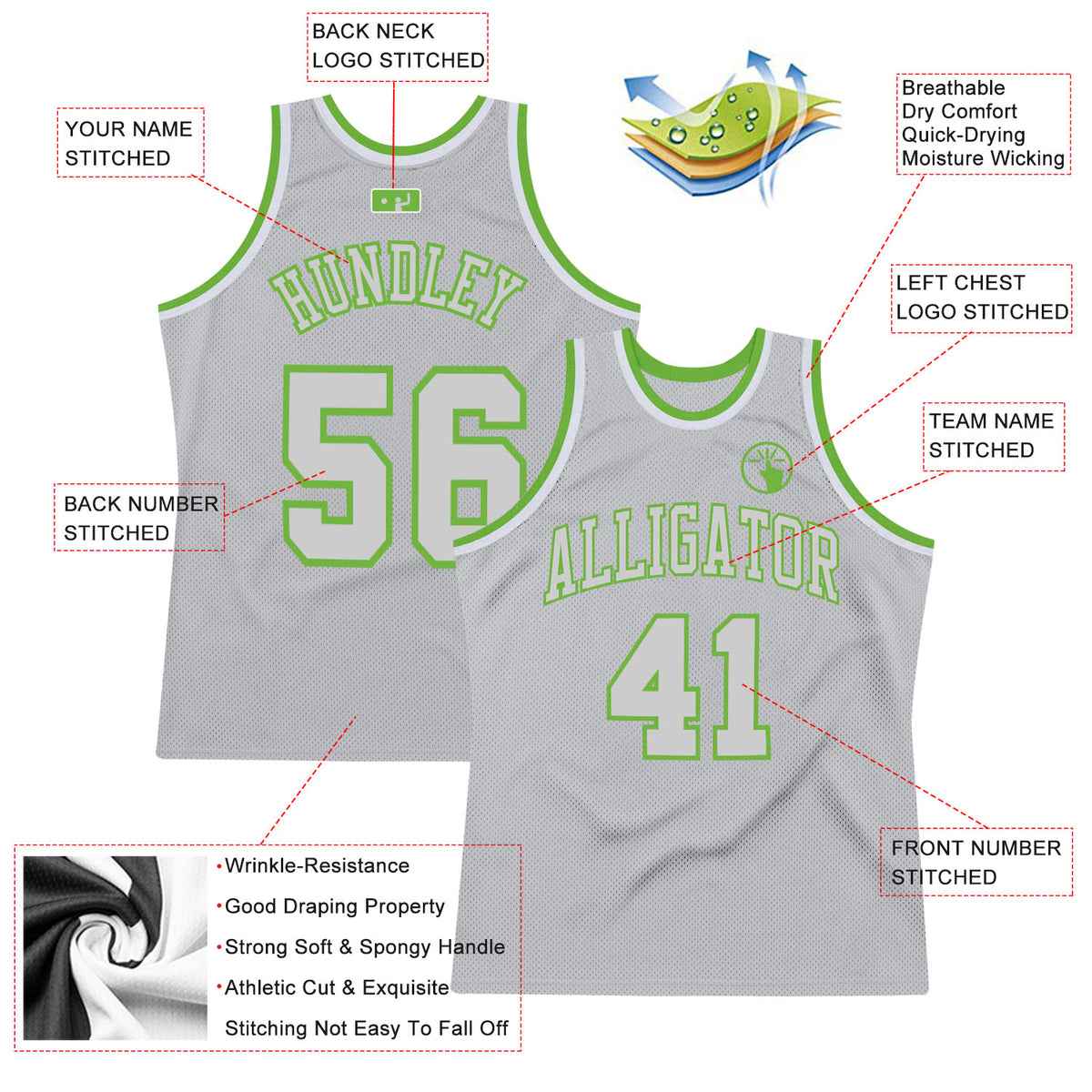 FIITG Custom Basketball Jersey Neon Green Pink-Black Authentic Throwback Men's Size:3XL