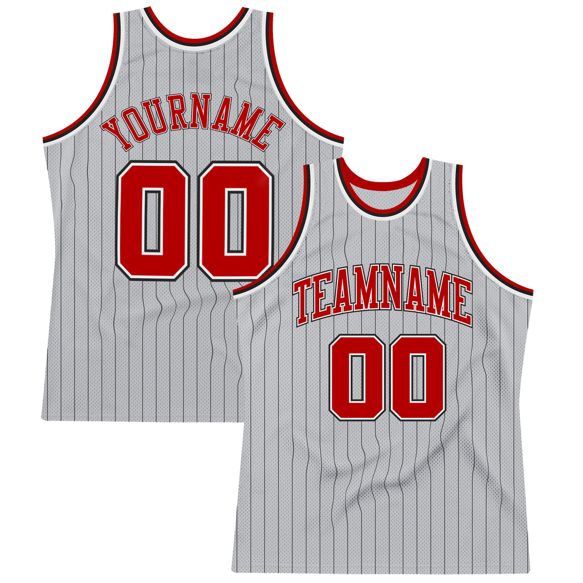 Cheap Custom Black Red Pinstripe Red-White Authentic Basketball Jersey Free  Shipping – CustomJerseysPro