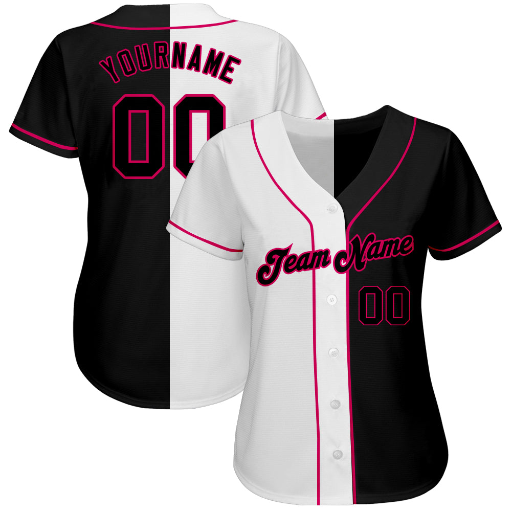 Custom Light Pink White-Black Authentic Fade Fashion Baseball