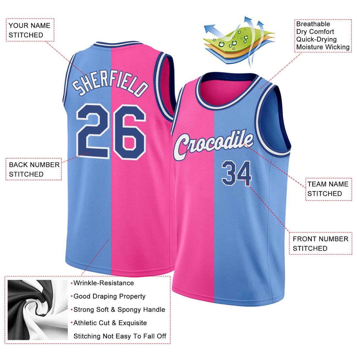 Cheap Custom Blue Royal-Light Blue Round Neck Sublimation Basketball Suit  Jersey Free Shipping – CustomJerseysPro