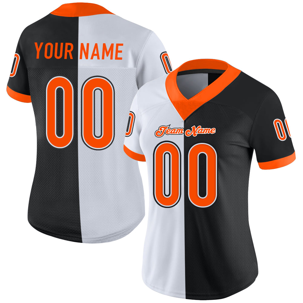 Cheap Custom Black Orange-White Mesh Split Fashion Football Jersey Free  Shipping – CustomJerseysPro