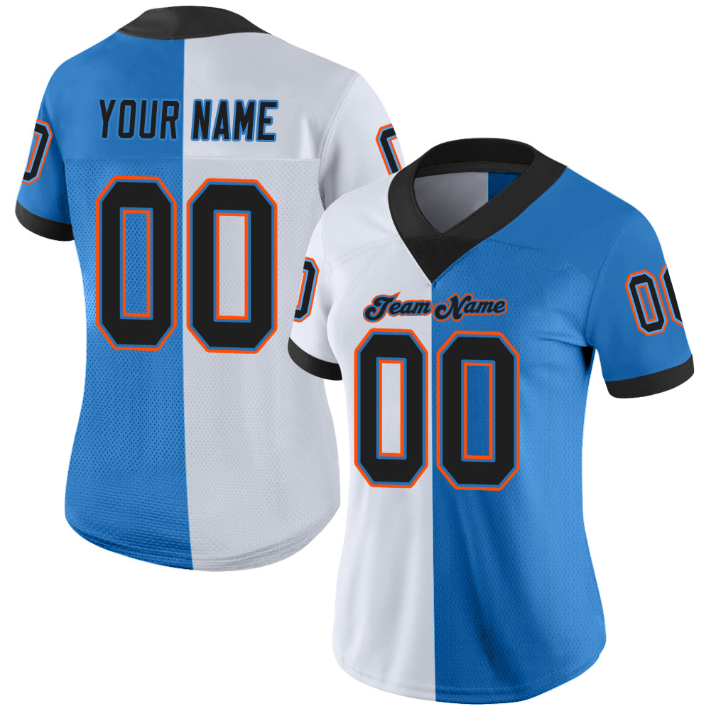 Cheap Custom Powder Blue Black-White Mesh Split Fashion Football Jersey  Free Shipping – CustomJerseysPro