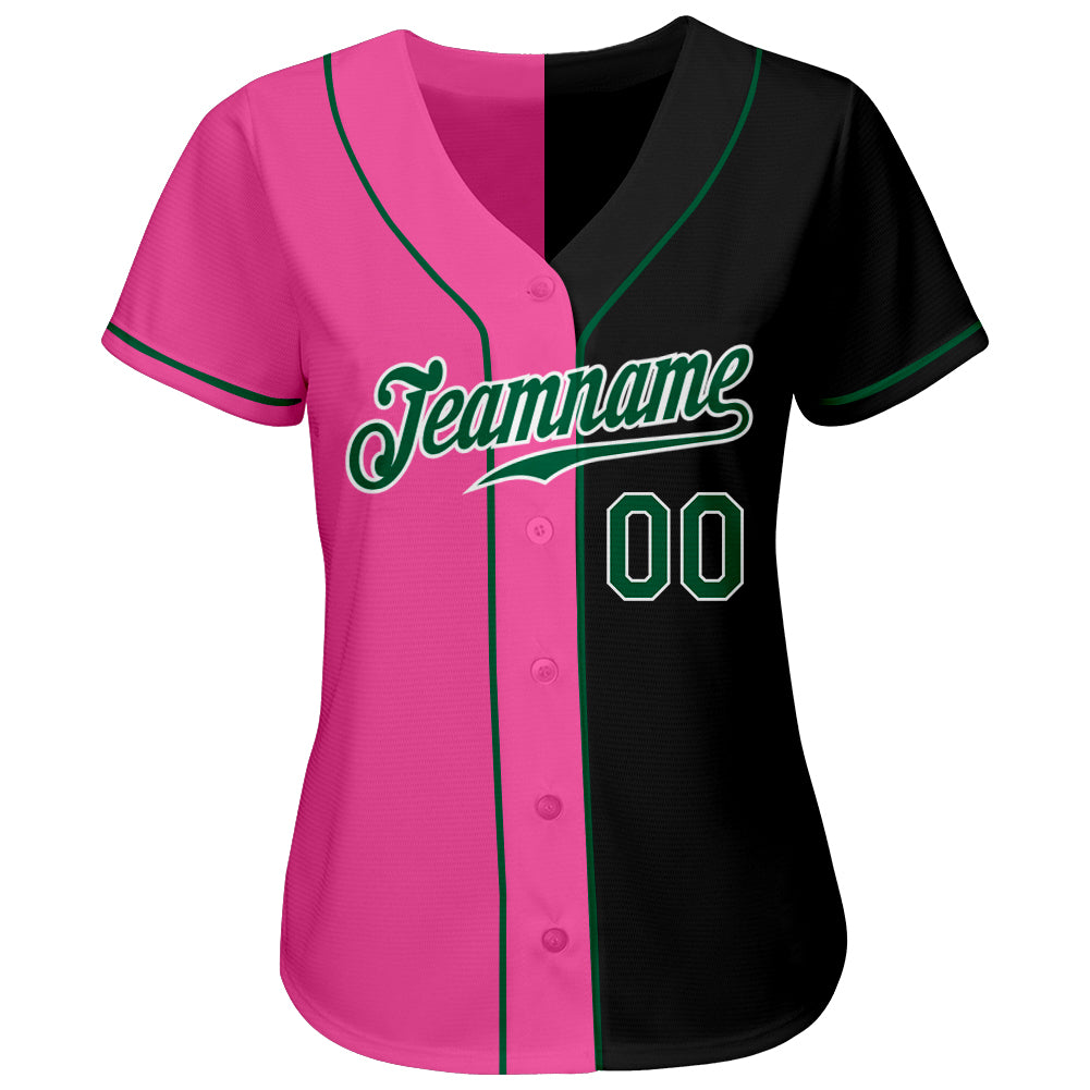 Custom White Kelly Green-Black Authentic Drift Fashion Baseball Jersey Women's Size:L