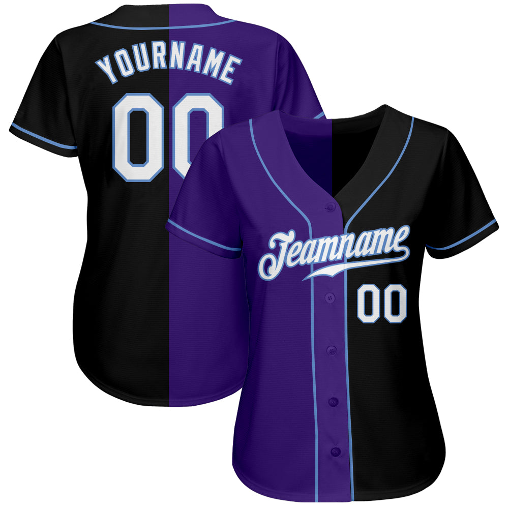 Custom Purple Gray White Split Fashion Baseball Jerseys for Men & Women JN10152, S / No Piping