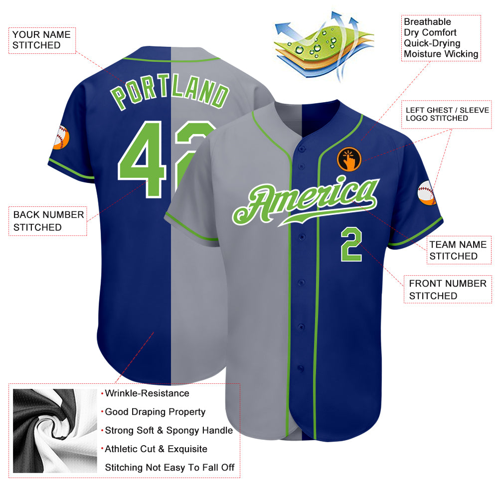 Cheap Custom Gray Neon Green-Black Authentic Baseball Jersey Free Shipping  – CustomJerseysPro