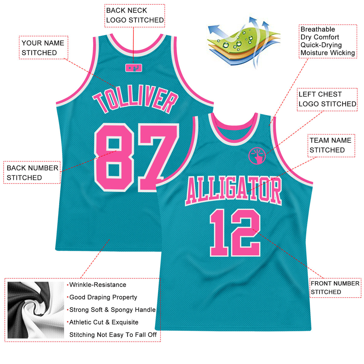 Cheap Custom Gray Teal-White Authentic Throwback Basketball Jersey Free  Shipping – CustomJerseysPro