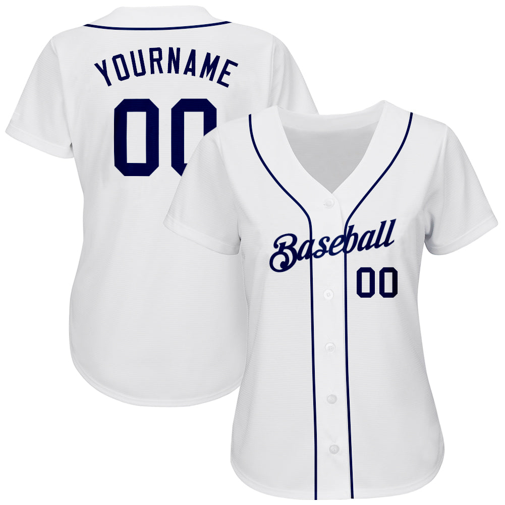 Sale Build Baseball Authentic White Jersey Navy – CustomJerseysPro