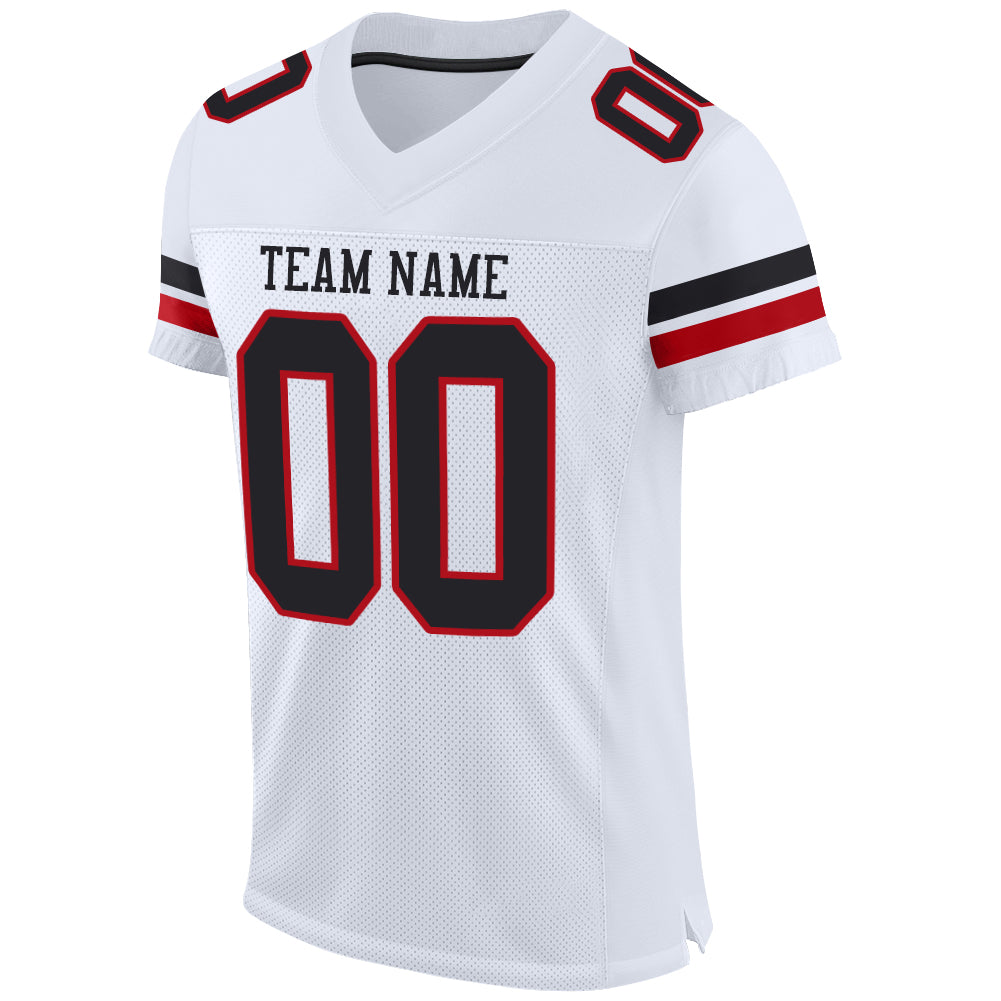 Custom Black Red-White Mesh Authentic Football Jersey – CustomJerseysPro