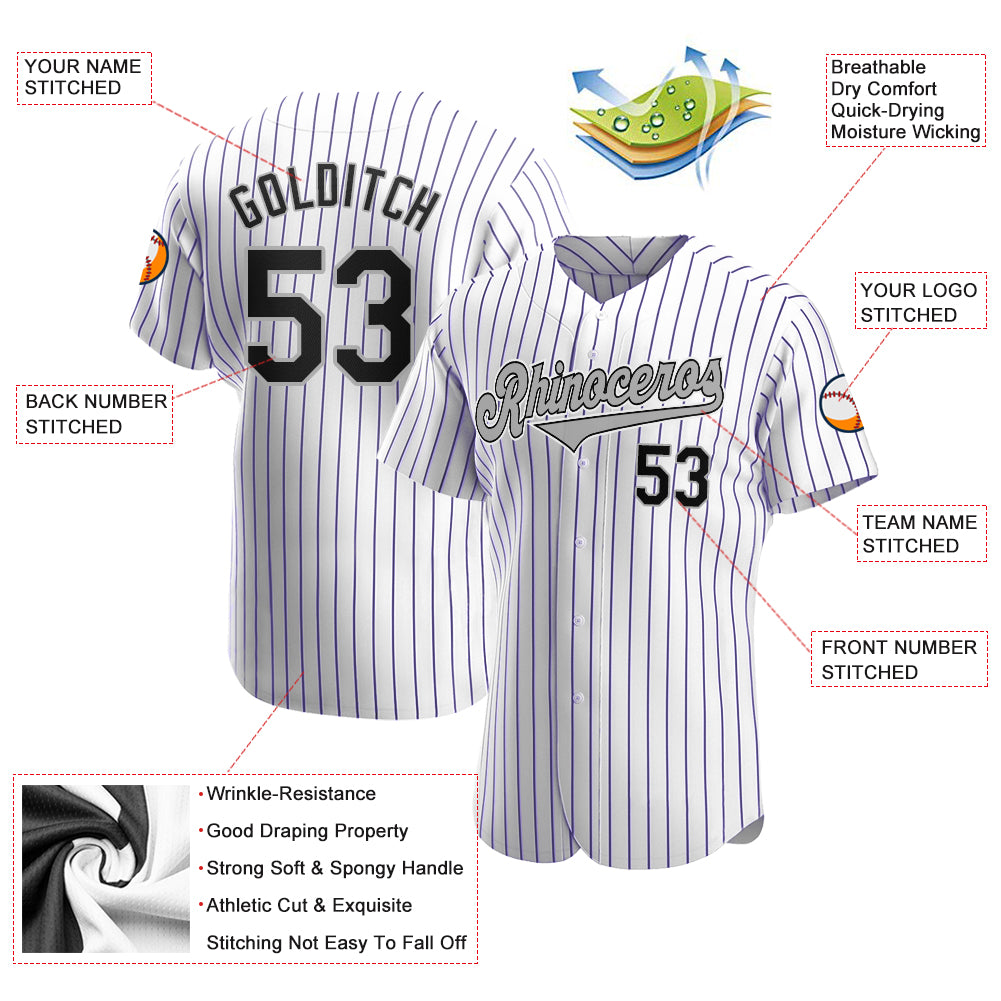 Sale Build Purple Baseball Authentic Gray Throwback Shirt White –  CustomJerseysPro