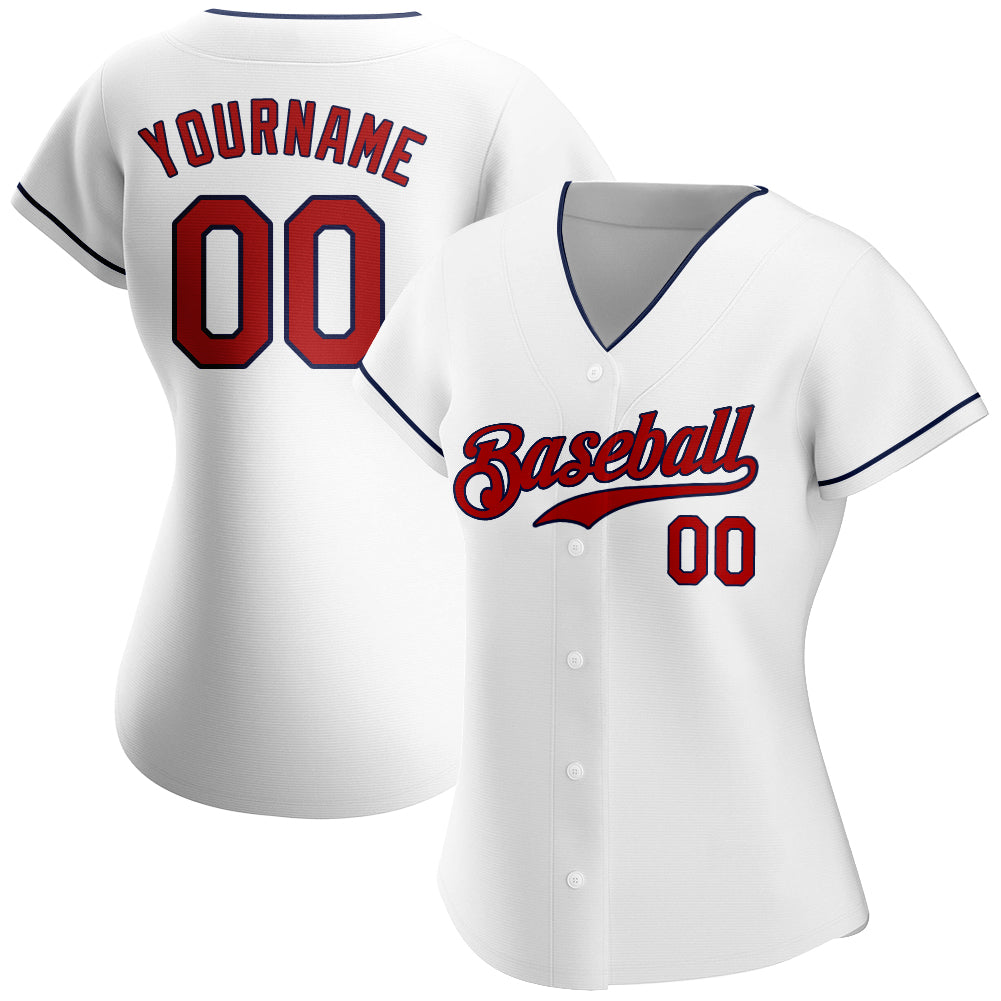 Custom Navy White-Red Baseball Jersey – CustomJerseysPro