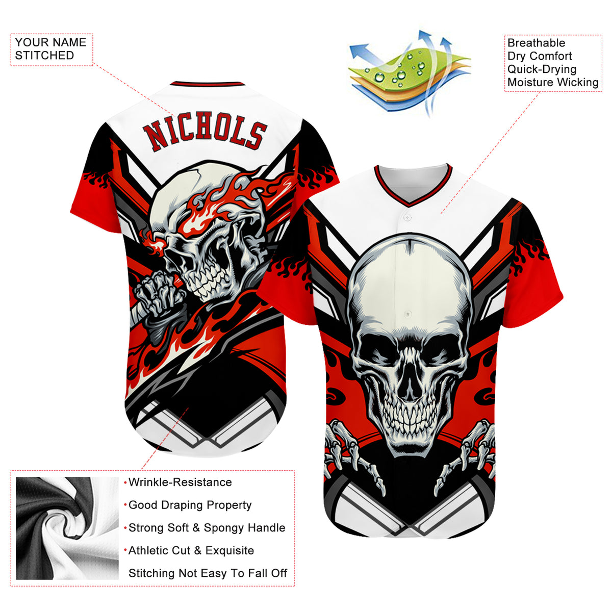 Cheap Custom Black Red-White 3D Pattern Design Authentic Baseball Jersey  Free Shipping – CustomJerseysPro