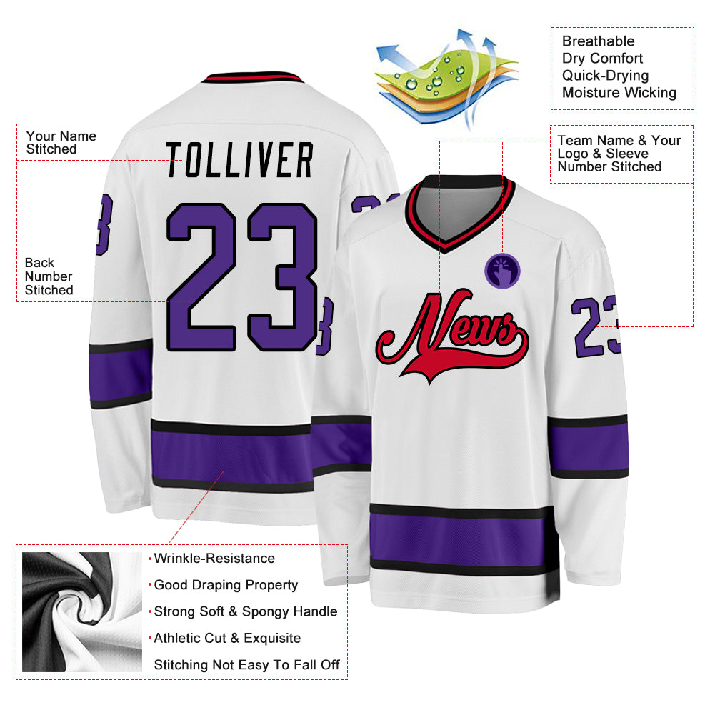 Cheap Custom Black Purple-White Hockey Jersey Free Shipping –  CustomJerseysPro