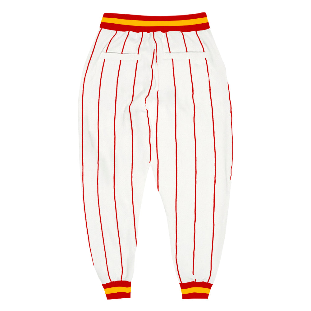 Cheap Custom White Red Pinstripe Red-Gold Sports Pants Free Shipping –  CustomJerseysPro