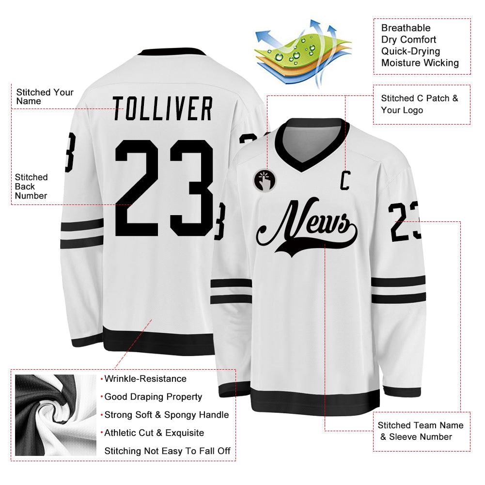 Cheap Custom Teal Black-White Hockey Jersey Free Shipping – CustomJerseysPro