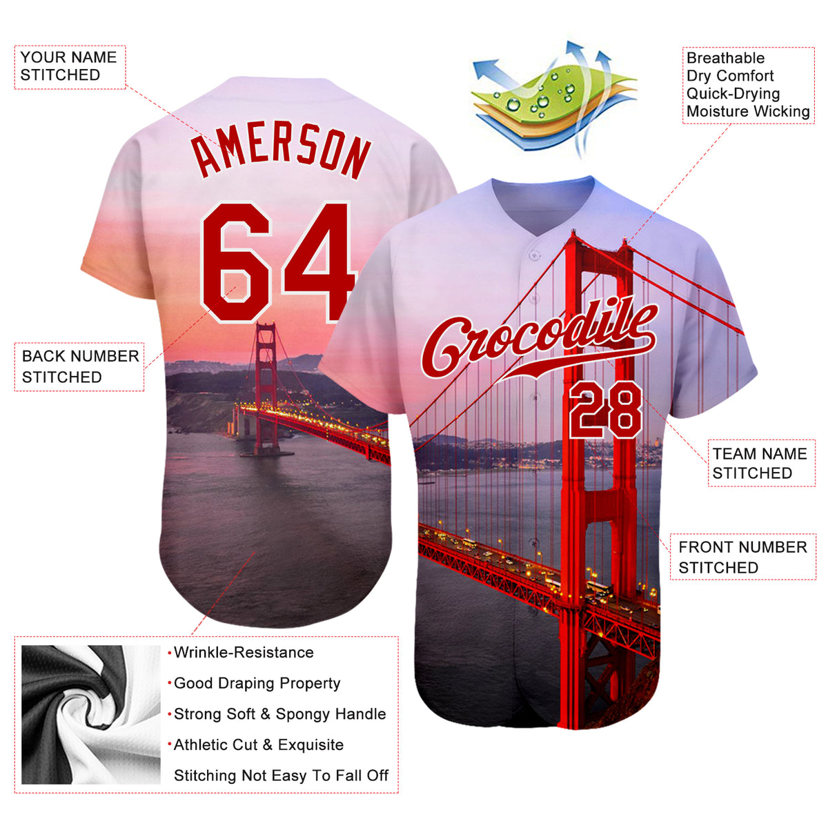 Cheap Custom Red Red-White 3D Pattern Design Authentic Baseball