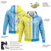 Загрузить изображение в средство просмотра галереи, Custom Stitched Gold Light Blue-White 3D Pattern Design Sports Pullover Sweatshirt Hoodie
