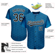 Charger l&#39;image dans la galerie, Custom Blue Black-White 3D Pattern Design Authentic Baseball Jersey
