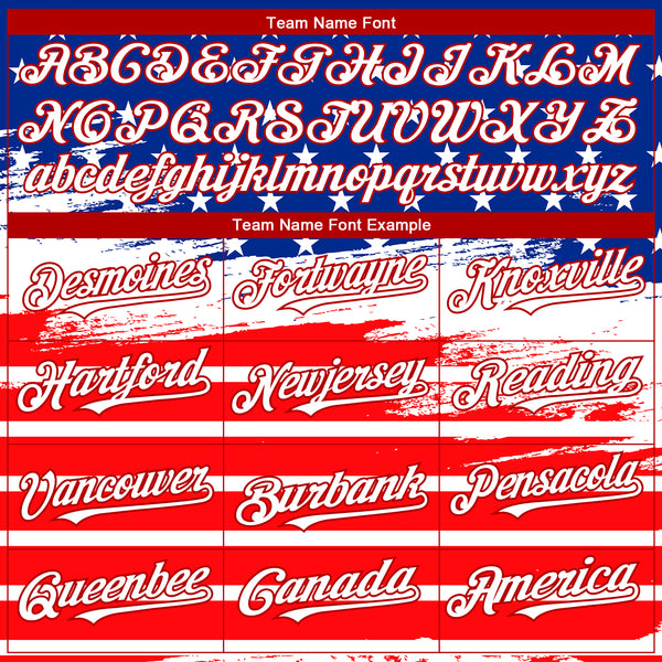 Cheap Custom Red Royal-White 3D American Flag Fashion Authentic