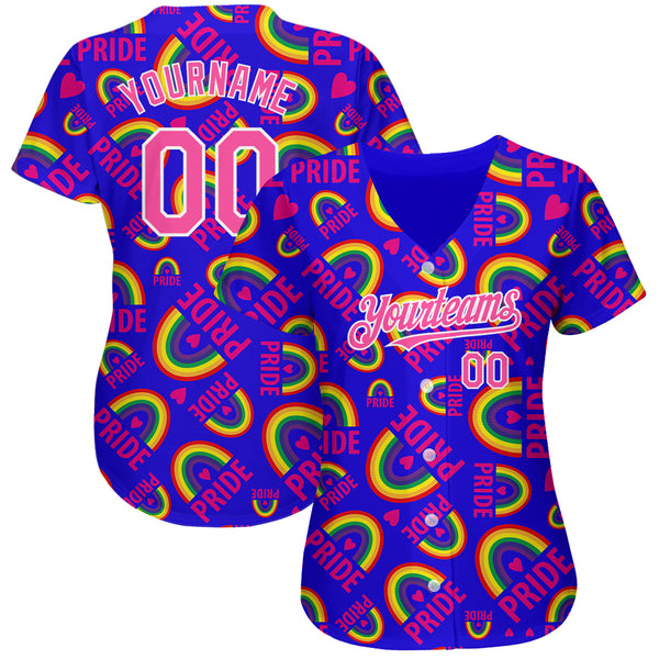 Cheap Custom Rainbow For Pride Month Love Is Love LGBT 3D Authentic  Baseball Jersey Free Shipping – CustomJerseysPro