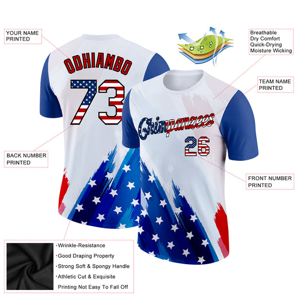  American Flag Custom Baseball Jersey USA Flag Printed