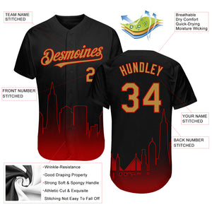 Custom Black Old Gold-Red 3D San Francisco City Edition Fade Fashion Authentic Baseball Jersey