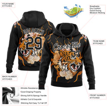 Загрузить изображение в средство просмотра галереи, Custom Stitched Black Orange-White 3D Pattern Design Flame Tiger Sports Pullover Sweatshirt Hoodie
