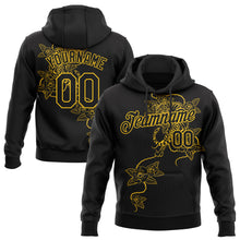 Загрузить изображение в средство просмотра галереи, Custom Stitched Black Yellow 3D Pattern Design Tiger And Flower Sports Pullover Sweatshirt Hoodie
