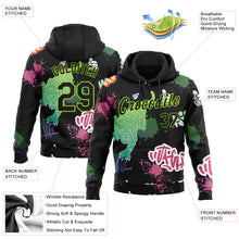 Загрузить изображение в средство просмотра галереи, Custom Stitched Black Neon Green 3D Pattern Design Tiger Sports Pullover Sweatshirt Hoodie
