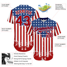 Charger l&#39;image dans la galerie, Custom Red Royal-White 3D American Flag Authentic Baseball Jersey
