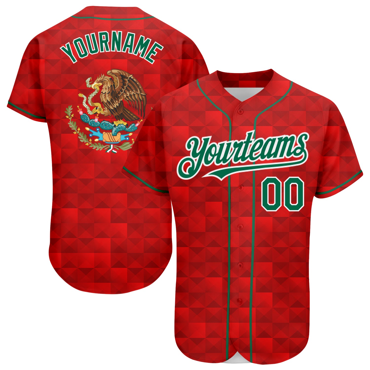 Cheap Custom Kelly Green Red-White 3D Pattern Design Authentic Baseball  Jersey Free Shipping – CustomJerseysPro