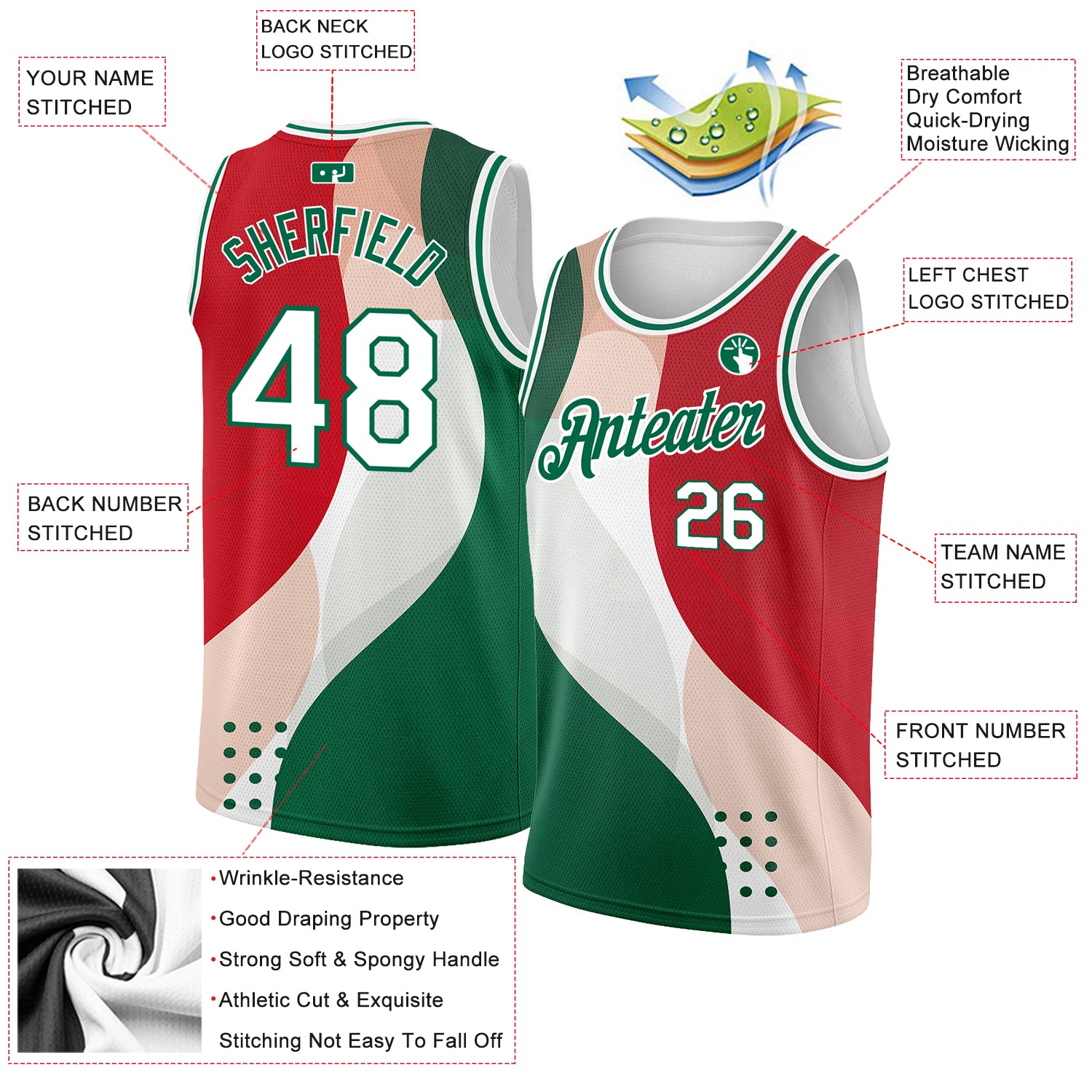 Cheap Custom White Kelly Green-Red 3D Mexico Splashes Authentic Basketball  Jersey Free Shipping – CustomJerseysPro