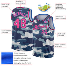 Загрузить изображение в средство просмотра галереи, Custom Camo Pink Black-Light Blue 3D Authentic Salute To Service Basketball Jersey
