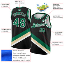 Load image into Gallery viewer, Custom Black Kelly Green-Cream Modern Authentic City Edition Basketball Jersey
