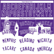 Загрузить изображение в средство просмотра галереи, Custom Purple White Holiday Travel Monuments Silhouette Authentic City Edition Basketball Jersey
