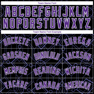 Custom Black Purple-White Geometric Shapes Authentic City Edition Basketball Jersey