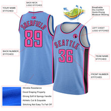 Загрузить изображение в средство просмотра галереи, Custom Light Blue Pink-Black Flower Authentic City Edition Basketball Jersey
