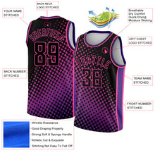 Загрузить изображение в средство просмотра галереи, Custom Black Pink-Purple Halftone Authentic City Edition Basketball Jersey
